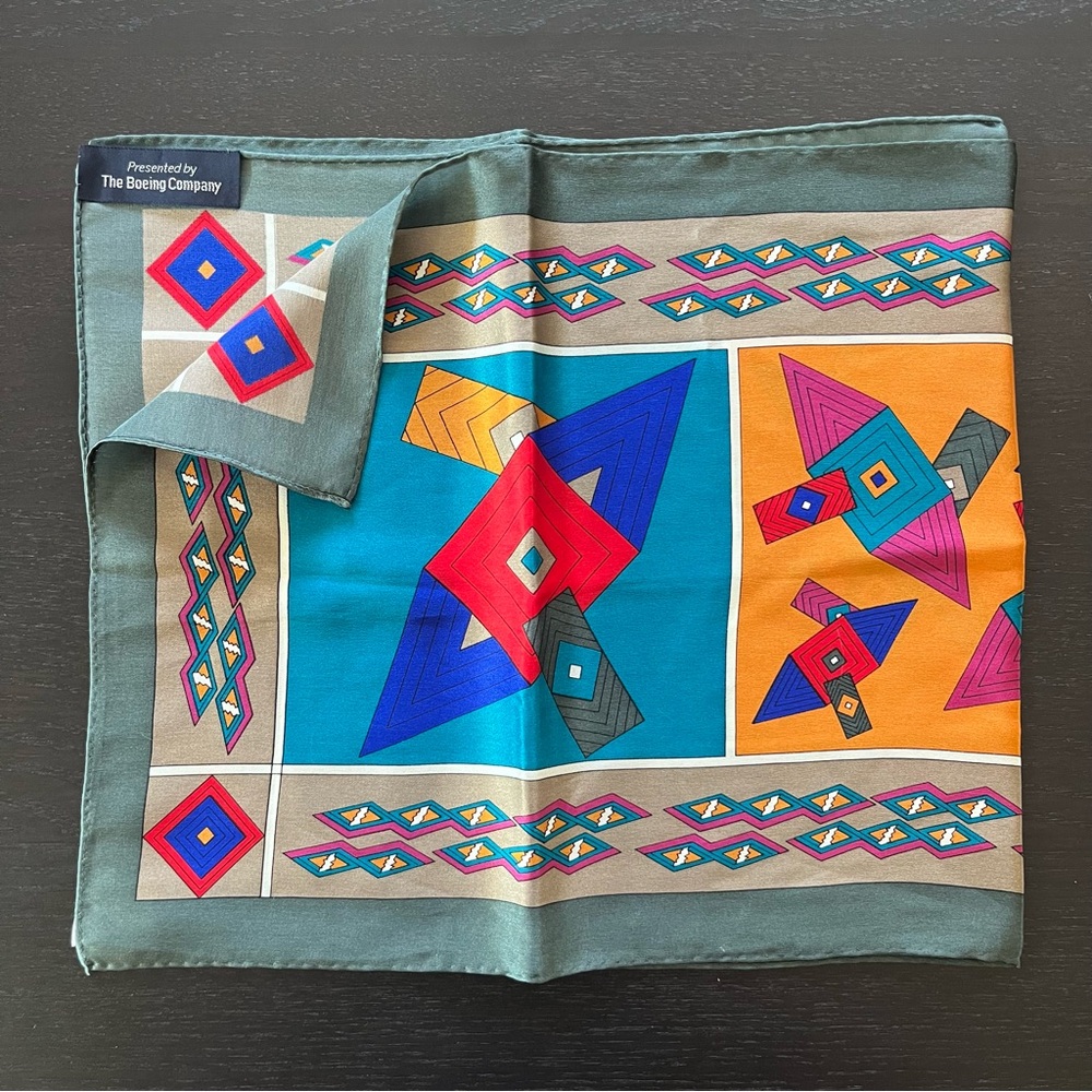 Vintage Boeing 100% Silk Scarf